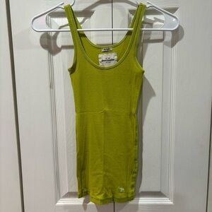 ABERCROMBIE KID’S Ribbed Stretchy Tank Top - green, size S